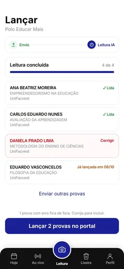 App do celular: provas lidas pela IA